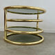Three-level swivel coffee table in morex design brass Milo Baughman italy
