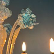 Venetian Murano Glass Chandelier in Shades of Blue, Circa 1950