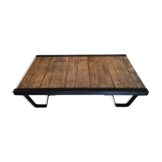 Table low old sncf industrial loft living room