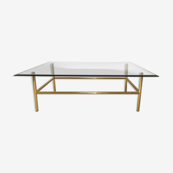 Glass and gold metal coffee table 80