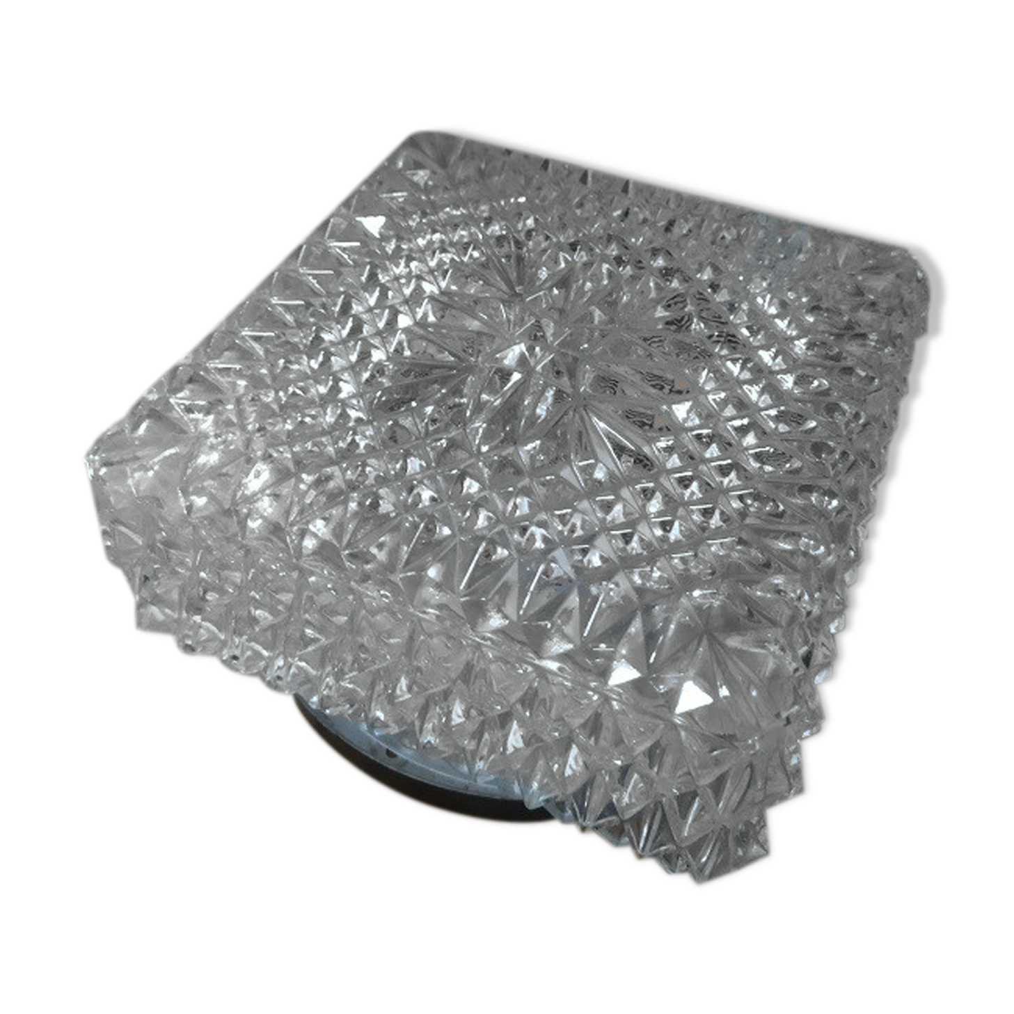 Original glass cast glass ceiling globe old vintage diamond tip