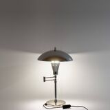 Bauhaus Chromed Desk Lamp with Adjustable Lampshade, Italy 1950s