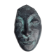 Patinated plaster replica of an ancient Greek face, signed