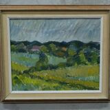 Knut lindström, swedish modern painting, 1954, oil on canvas, framed
