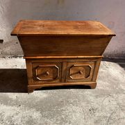 Old wooden baker's chest with storage drawers