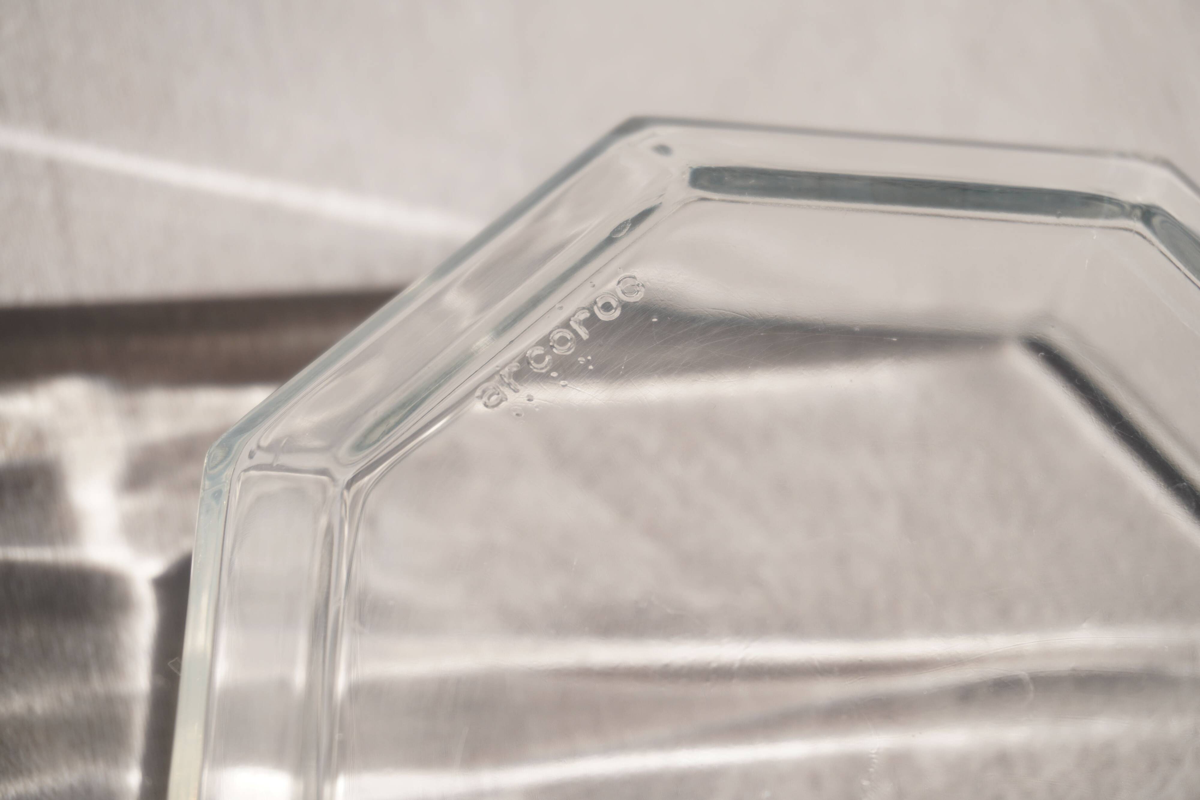 Set of 4 octagonal glass bowls/dishes, Arcoroc France