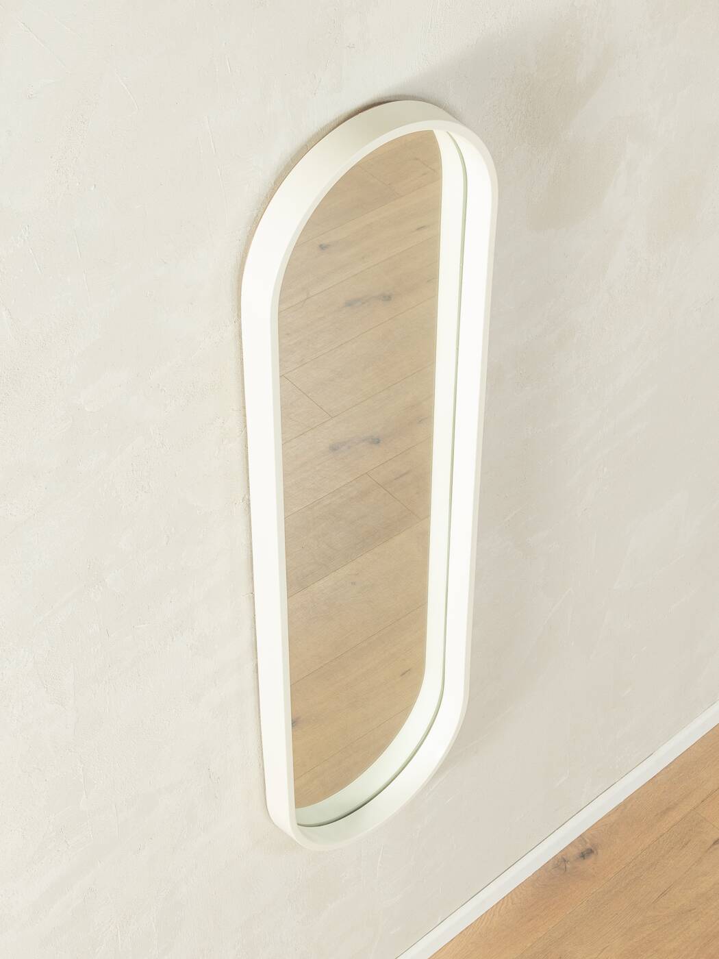 White wooden mirror, 1960s
