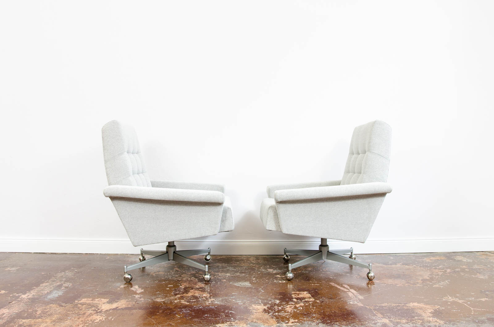 Pair of swivel armchairs 1970's Czechoslovakia
