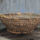 Old wicker basket, straw and bramble, woven basket, countryside.