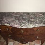 Curved dresser in Louis XV-style marquetterie