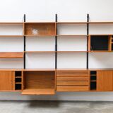 Unité murale modulaire scandinave en teck par Poul Cadovius pour Royal System, Danemark Années 1960