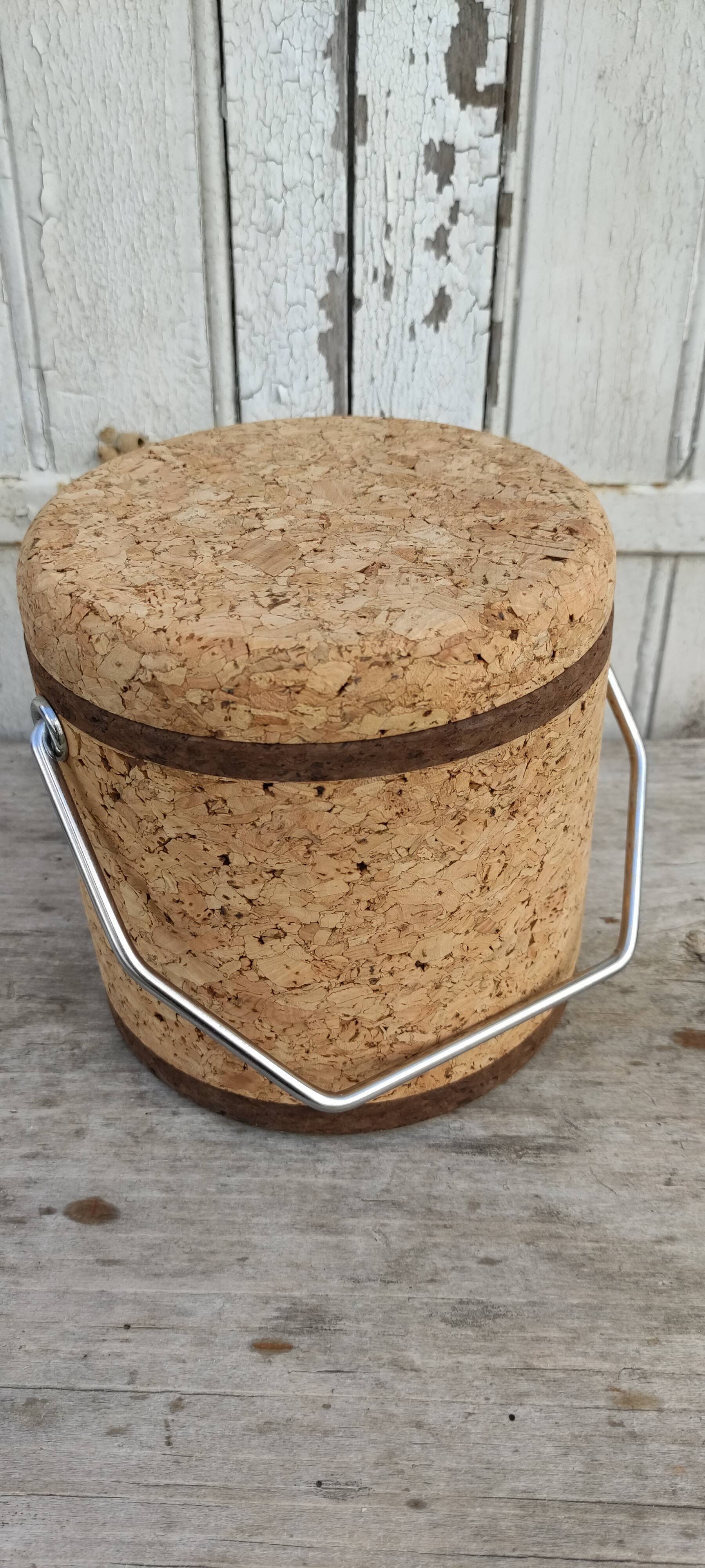 Vintage cork ice bucket