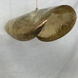 Diam 80 hammered brass sheet luminaire