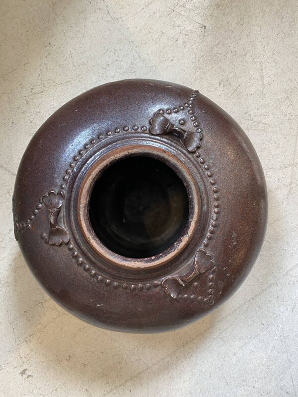 Jarre chinoise en grès vernissé XVII eme