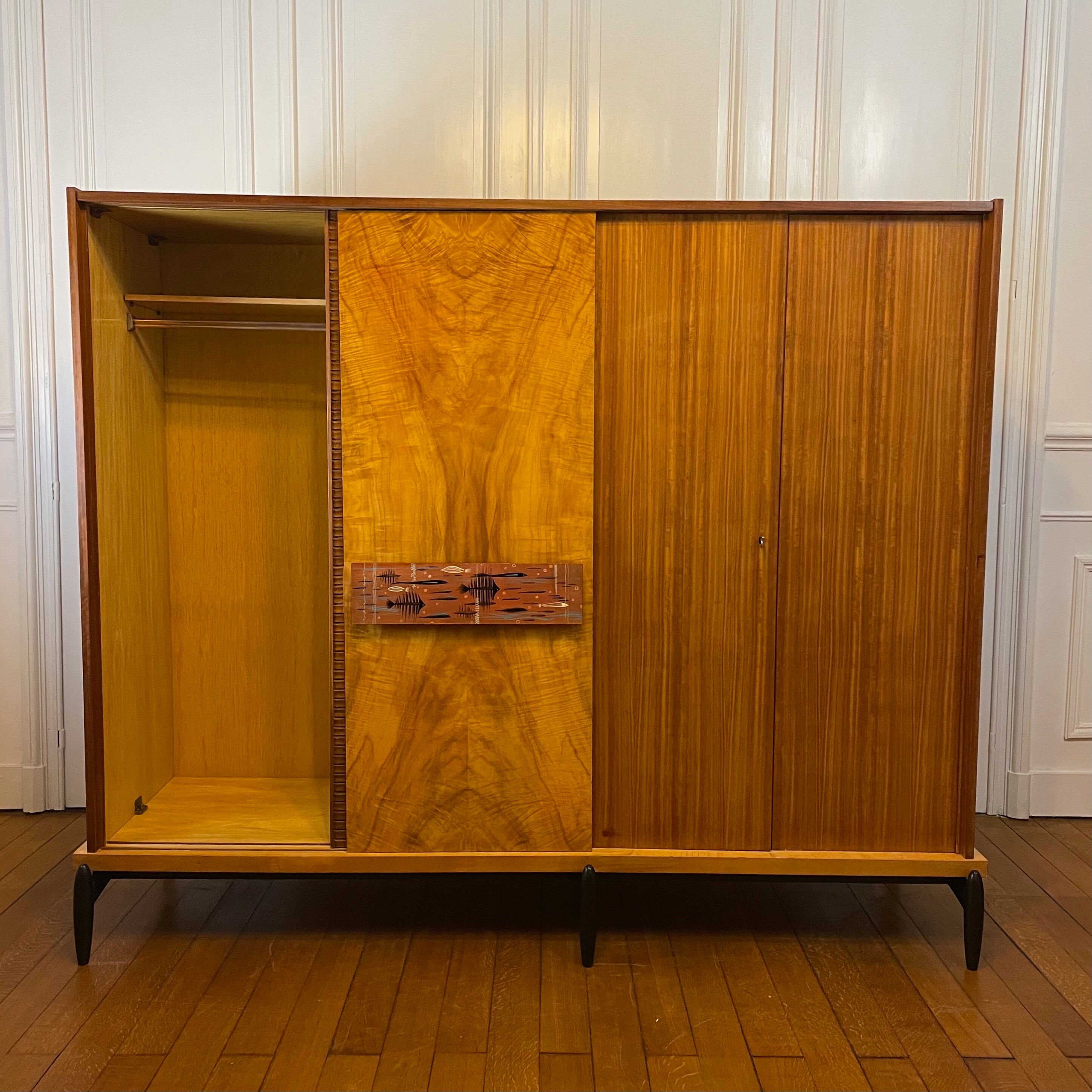 Mid century 4-door wardrobe