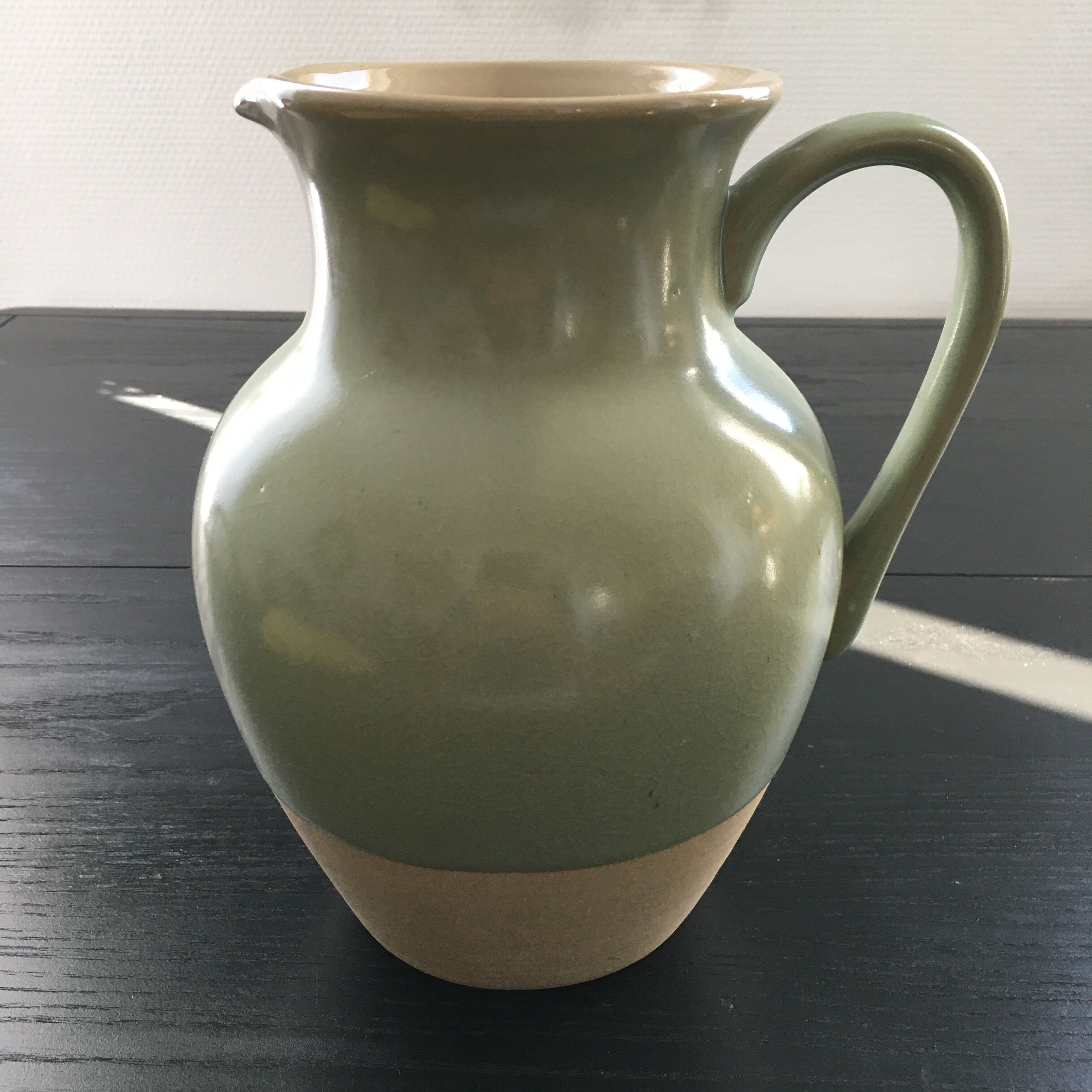 Two-tone almond green pitcher