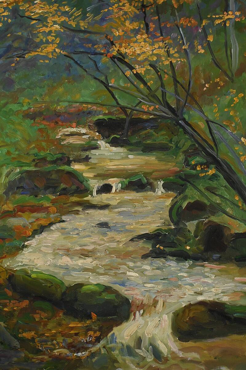 Oil on Canvas "Stream in the Forest", signed A. Markowicz – Early 20th century