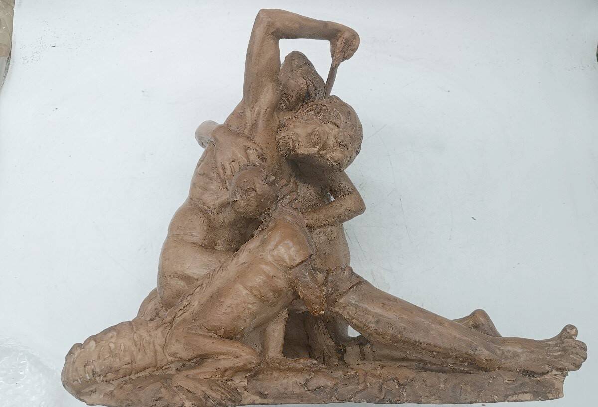 Terracotta sculpture, first half of the 20th century, mythological scene