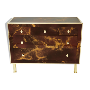 Commode laquée laiton de la Maison Jansen vers 1970