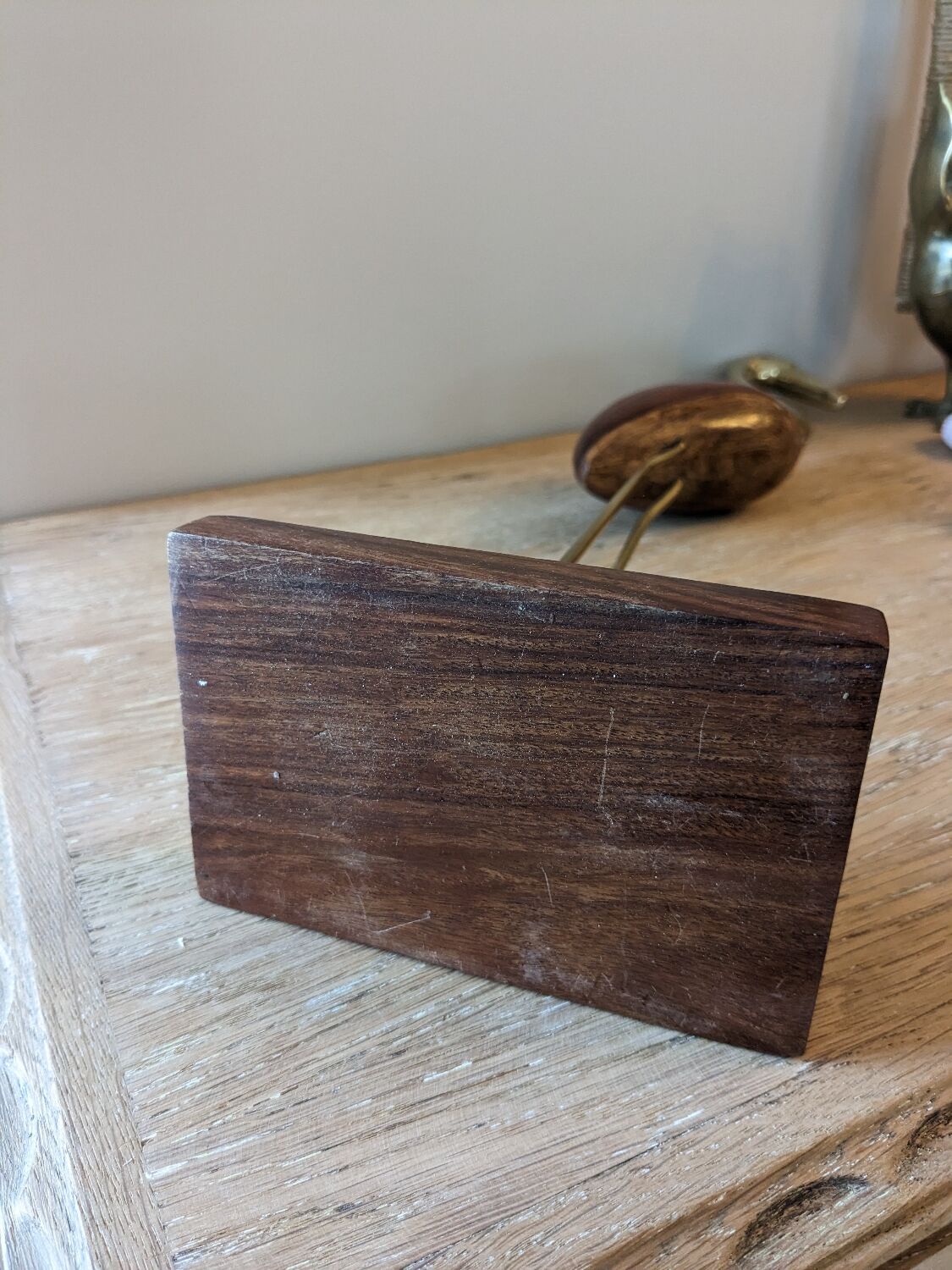Blue heron of the 60s-70s in brass and rosewood and teak
