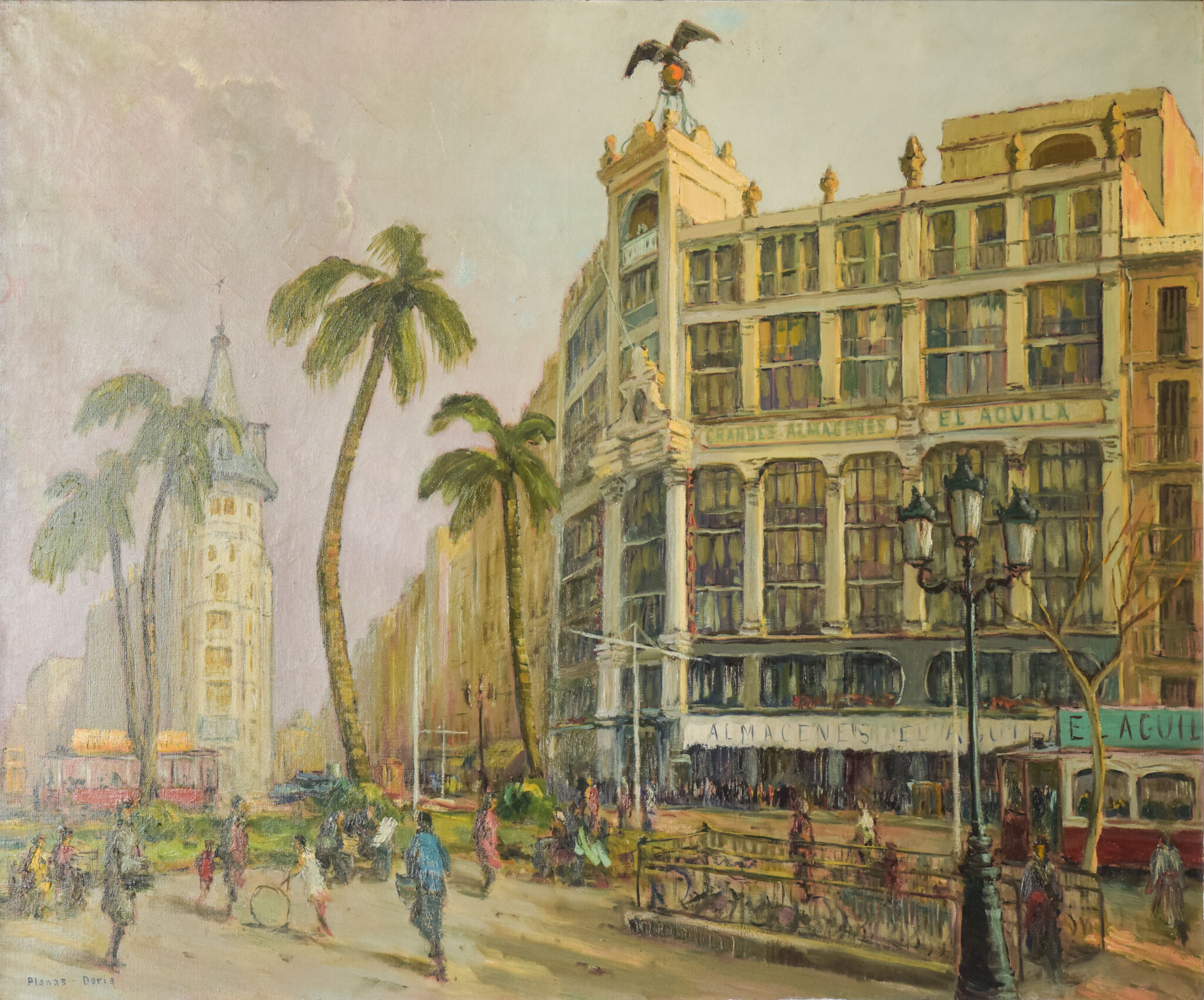 Francisco Planas Doria, Cityscape Painting, Barcelona