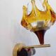 Pair of 70s oberglass wall lights vienna austria