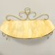 Pair of Wall-Mounted Brass and Murano Glass Console Tables / Nightstands