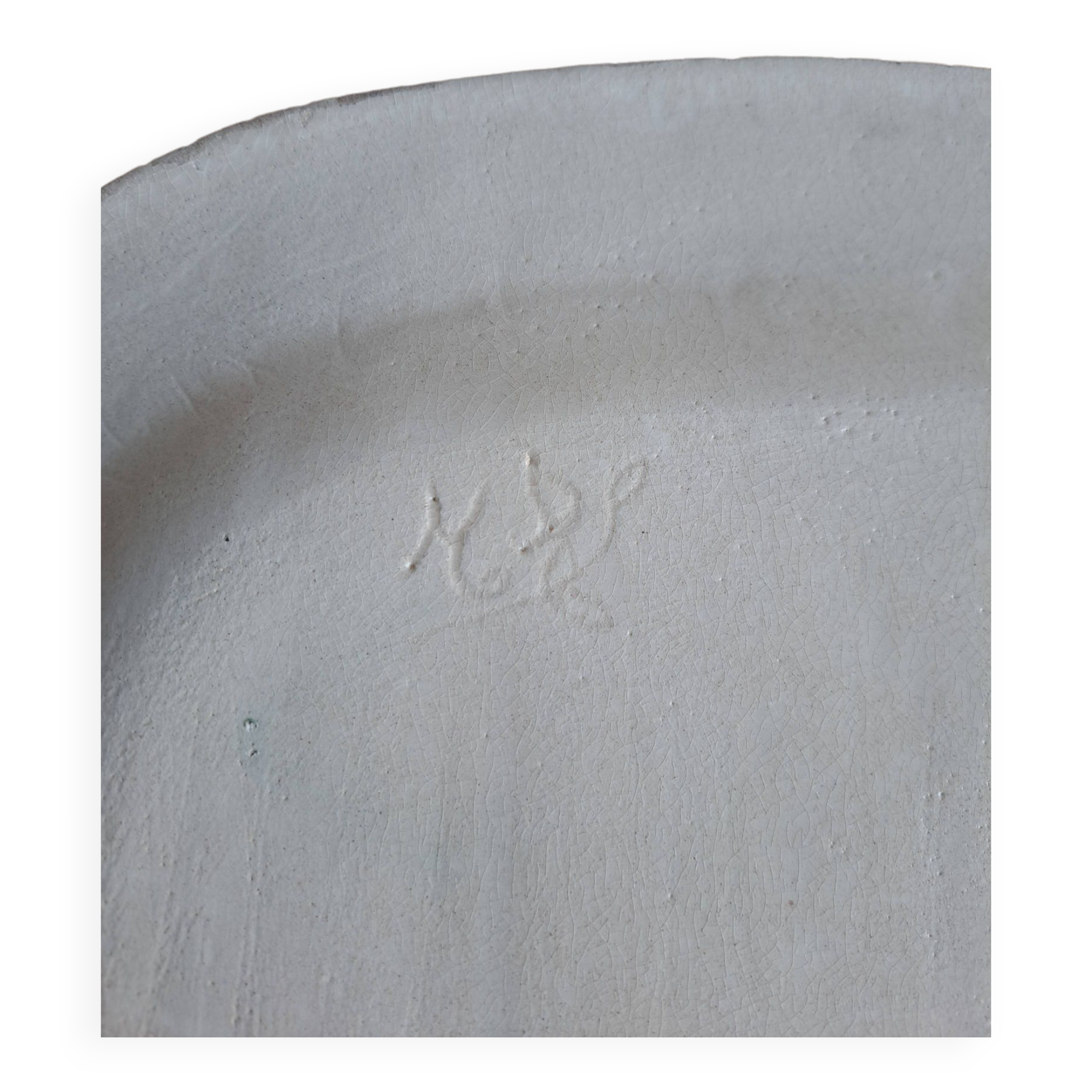 Handmade ceramic bird dish signed