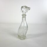 Vintage glass dachshund carafe from empoli, italy, circa 1960