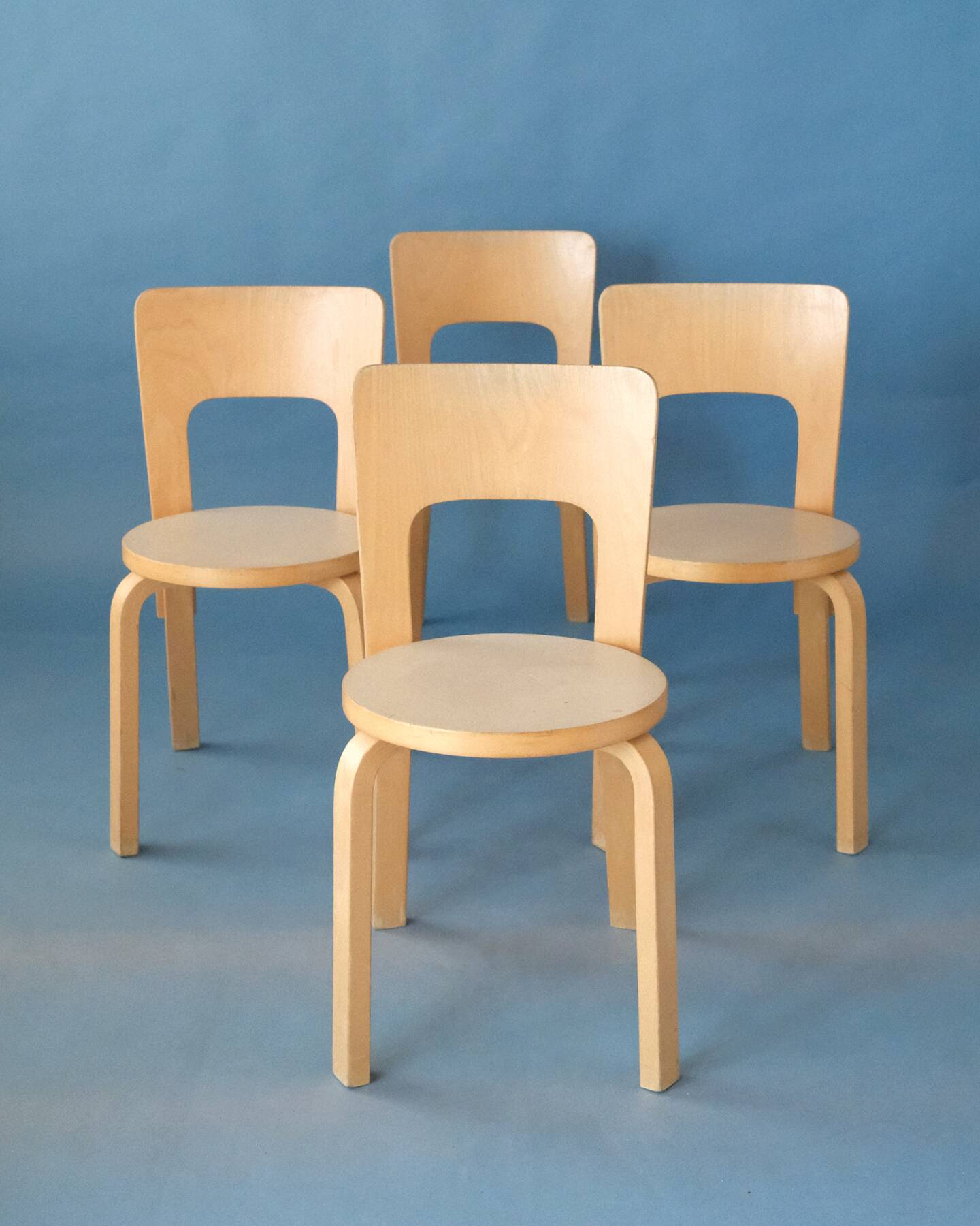 Set of 4 Chair 66, Alvar Aalto, Artek