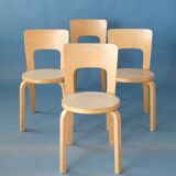 Set of 4 Chair 66, Alvar Aalto, Artek