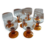 8 vintage wine/water stemmed glasses
