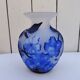 Baluster vase in glass, floral pattern, signed.