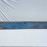 Teak coat rack with 8 double cast iron hooks