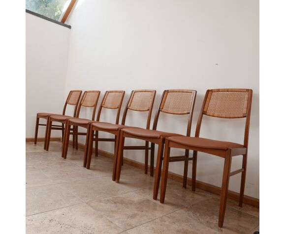 Tan Leather Dining Chairs, Danish Century Teak Dining Chairs
