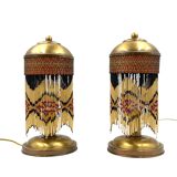 Ensemble de 2 lampes de table en laiton du milieu du siècle, Italie années 1940