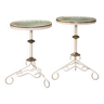 2x Steel and brass art deco side tables, Denmark 1930s