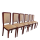 Six Art Deco chairs. Oak and original crushed velvet.