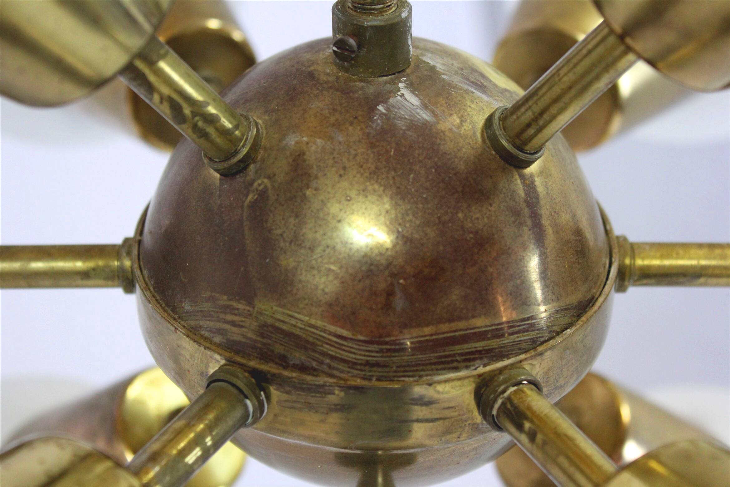 Lustre Spoutnik Mid-Century de Kamenický Šenov, 1970s