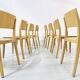 Vintage beech dining chairs, 1980s, set of 8