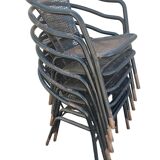 12 fauteuils en fer forgé des années 60