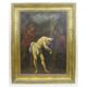 Antique painting Flagellation of Christ with early XIX gilded wooden frame