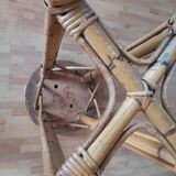 Vintage rattan high bar stool