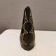 Sculptural black vase with yellow pattern from Hedebo Keramik Denmark 1950-1960s.