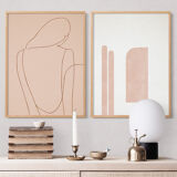 Framed set of two abstract giclee prints, 50x70