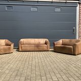 De Sede Ds47 3zit, 2zit, 1zit Buffel leder 5mm NECK Cognac