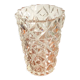 Thick glass vase geometric facet - vintage