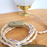 Vintage opaline faceted globe lamp