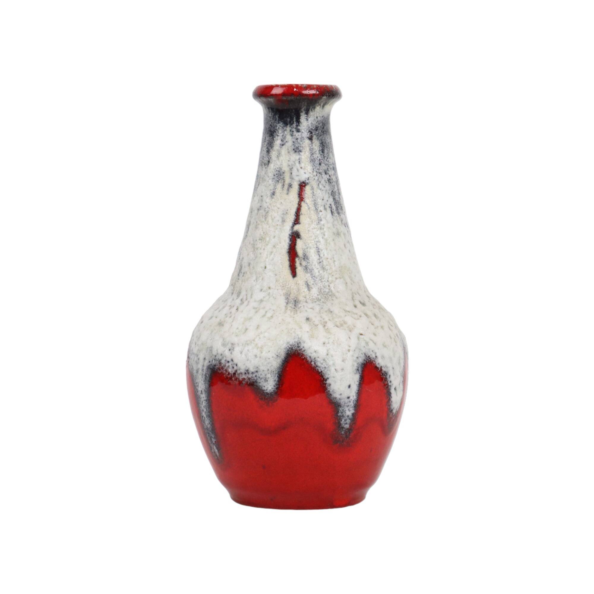 Red Fat Lava Design Vase Bay Keramik West Germany Pottery 67-30