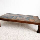 Herbarium coffee table in terracotta, Garnier style, circa 1960.
